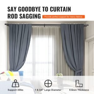 1 inch double curtain rods 36 to 72 inches3 6ft drapery rods for windows 24 to 68 inches telescoping dual curtain rod with round finials black 2.jpg