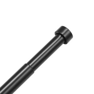 1 Inch Double Curtain Rods 36 to 72 Inches(3-6ft), Drapery Rods for Windows 24 to 68 Inches, Telescoping Dual Curtain Rod with Round Finials, Black