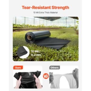 10 mil plastic sheeting heavy duty 20 x 100 thick plastic sheeting roll plastic drop cloth painters tarp polyethylene covering for crawl space vapor barrier multi purpose black 1.jpg