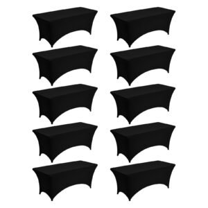 10 pack table cloth for 6ft rectangular fitted events wrinkle resistant stretch black table covers washable spandex tablecloth protector for party wedding cocktail banquet festival.jpg
