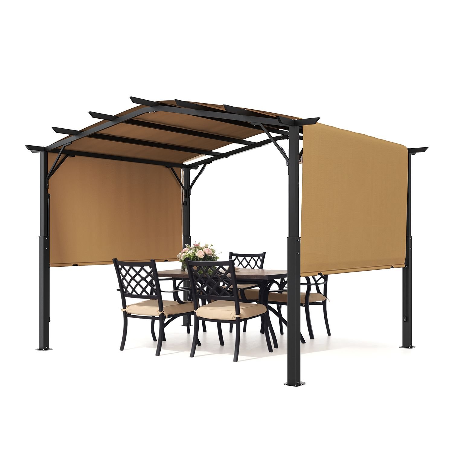 10 x 10 ft outdoor pergola arched top metal pergola retractable pergola with sun shade canopy large patio shelter pavilion heavy duty garden pergola for deck backyard porch poolside.jpg