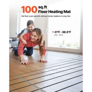 100 sqft underfloor heating cable kit 120v electric radiant heated floor system with smart control thermostat alarm easy installation for tile stone vinyl home improvement 1.jpg