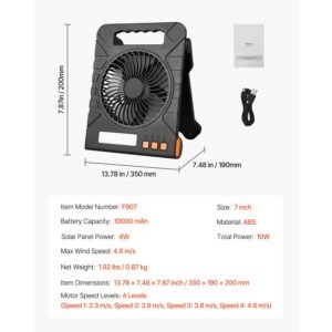 10000mah rechargeable solar fan with led lantern 7 inch portable fan cordless with 4w foldable solar panel 4 speed timer quietusb battery powered for camping tent worksite office desk 2.jpg