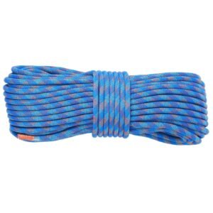 102mm dynamic climbing rope 50m164ft outdoor rock climbing rope 25kn breaking tension stretchable fiber rope with steel snap hooks for escape rappelling fire rescue blue 1.jpg