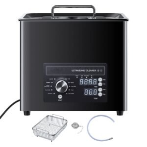 10L Ultrasonic Cleaner, Professional Ultrasonic Cleaner Machine with Knob Control, Stainless Steel Cleaning Machine with Basket and Cleaning Ball, for Watches, Razors, Jewelry, Coins and More