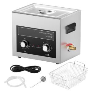 10L Ultrasonic Cleaner with Heater Timer & Basket, Professional Digital Sonic Cavitation Machine, 240W Cleaning Machine for Lab Tools, Metal Parts, Carburetor, Brass, Auto Parts, Engine Parts