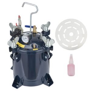 10L/2.5gal Spray Paint Pressure Pot Tank, 70PSI Max Air Paint Pressure Pot, Metal Rack and Leak Repair Sealant for Industry Home Decor Architecture Construction Automotive Painting
