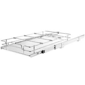 11"Wx21"Dx2.5"H Pull Out Cabinet Organizer, Heavy Duty Slide Out Pantry Shelves, Steel Roll Out Drawers, Sliding Drawer Storage for Home Under Sink, 13.5"Wx22"Dx7"H Install Size for Cabinet