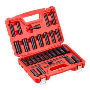 12 in drive impact socket set 29 piece 6 point deep impact sockets sae 38 to 1 inch and metric 10 to 24 mm sizes with extension bars 3 5 10 in cr v steel heavy duty carrying case 1.jpg