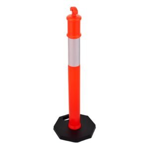 12 pack traffic delineator posts 48 inches traffic safety cones with weighted base and reflective strips heavy duty delineator posts for construction site parking lot crowd control red 5.jpg