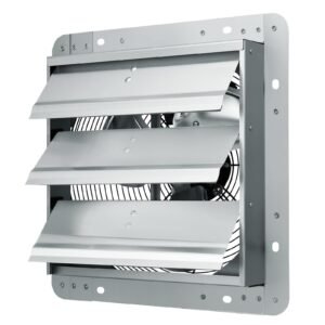 12'' Shutter Exhaust Fan, High-speed 1000 CFM, Aluminum Wall Mount Attic Fan with AC-motor, Ventilation and Cooling for Greenhouses, Garages, Sheds, Shops, FCC