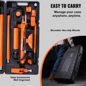 12 ton porta power kit hydraulic ram with pump with 46 ft14 m oil hose portable hydraulic jack with storage case for automotive garage farm mechanic 26455 lbs 4.jpg