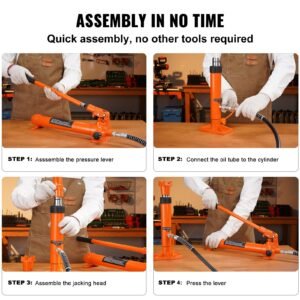 12 ton porta power kit hydraulic ram with pump with 46 ft14 m oil hose portable hydraulic jack with storage case for automotive garage farm mechanic 26455 lbs 5.jpg