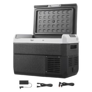 12 Volt Car Refrigerator, 26.4QT/25L Car Fridge, Portable Electric Cooler with -4-68 F Adjustable Temp, 12/24V DC and 100- 240V AC Compressor Freezer for Outdoor, Camping, Travel, RV