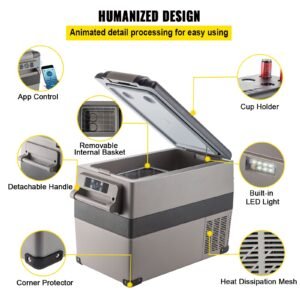 12 volt refrigerator 48 quart 45l fast cooling portable freezer with app control 468fahrenheit car fridge with 1224v dc 110 240v ac for travel truck camping and home use black 4.jpg