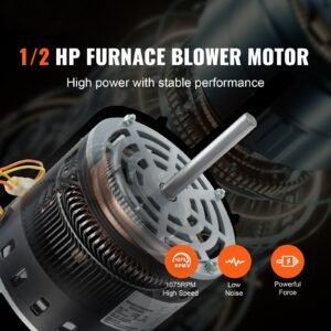 12hp furnace blower motor 208230v 27amps 1075rpm 5 speeds cwccw rotation 48 frame 34 shaft length 75f450v capacitor 11 hold hoop 1.jpg
