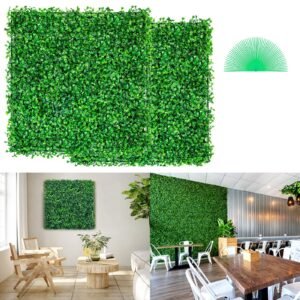 12pcs 10x10 inch artificial boxwood panels boxwood hedge wall matartificial grass backdrop wall privacy hedge screen uv protected for outdoor indoor garden fence backyard 5.jpg
