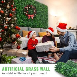12pcs 24x16 grass wall panels for 32 sq feet boxwood hedge wall panels artificial grass backdrop wall 16 privacy hedge screen uv protected for outdoor indoor garden fence backyard 2.jpg