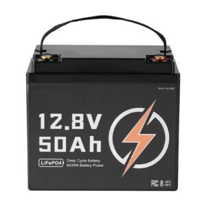 12V 50Ah LiFePO4 Battery, Up to 15000 Cycles, Deep Cycle Lithium Iron Phosphate Battery with Built-in BMS, Low Temperature Protection, 10 Years Lifetime, for Solar Off-Grid Home Energy Storage