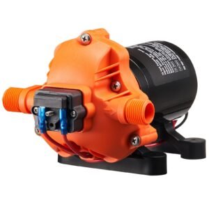 12V Diaphragm Pump, 3 GPM (11.36 L/min), 3-Chamber 12 Volt DC Water Pump with Automatic Pressure Switch 40-100 PSI Adjustable, 50 PSI, 1/2'' MNPT Port, for RV Yacht Food Truck Camper Marine