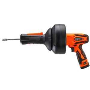 12V Electric Drain Auger, 25FT Cordless Plumbing Snake Auto Feed, Pipeline Snake Drain Clog Remover with Power Drill for 3/4"-2" Pipes, 2.0Ah Battery and Charger Included