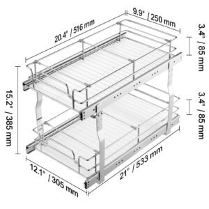 12wx21dx15h pull out cabinet organizer heavy duty slide out pantry shelves steel roll out drawers sliding drawer storage for home under sink 135wx22dx18h install size for cabinet 4.jpg