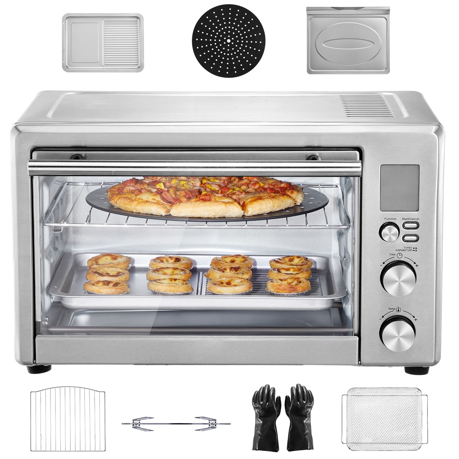 13 in 1 air fryer toaster oven 28l296qt convection oven 1800w 2 tier toaster ovens countertop combo with wire racks pizza pan gloves home and commercial use.jpg