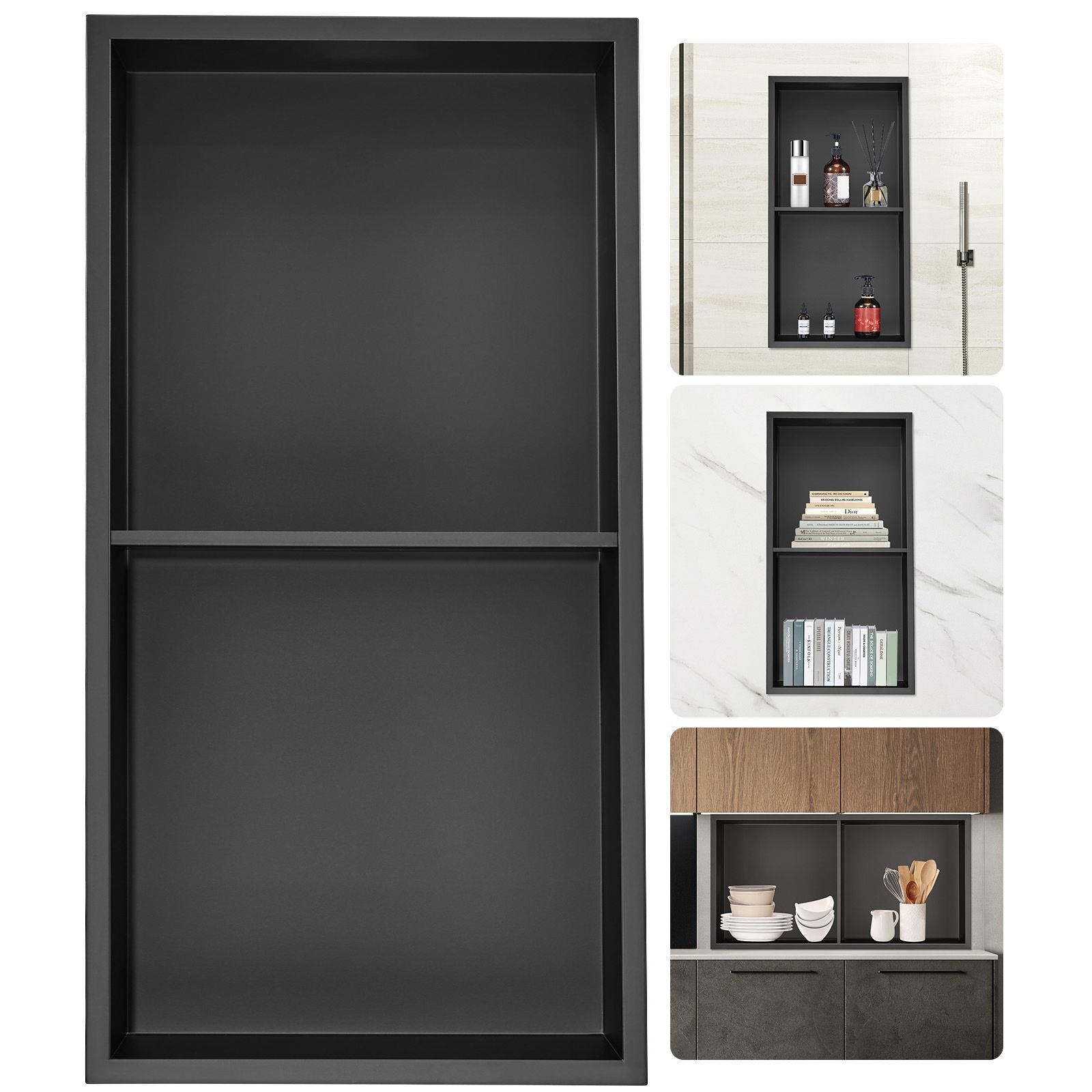13x25 no tile shower niche 304 stainless steel wall inserted niche recessed double shelves sealed waterproof rust resistant easy cleaning modern niche for shower or soap storage bathroom.jpg