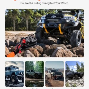 145 ton snatch block for winch recovery heavy duty 32000 lbs break strength work with 38 inch rope compact offroad recovery accessory for towing recovery on truck tractor atv utv 5.jpg