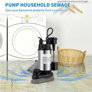 15 hp submersible cast iron and steel sump pump 6000 gph submersible water pump with integrated vertical float switch for basement water basin and flooding area tested to ul standards 1.jpg