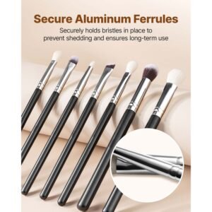 15 piece makeup brush set for foundation blending eyeshadow professional vegan brushes with soft synthetic bristles ergonomic wood handle aluminum ferrule portable and travel friendly 3.jpg