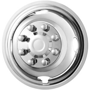 16-inch Wheel Simulators, 304 Stainless Steel Wheel Simulator Kit with Mirror Polished Finish, 2 Front and 2 Rear Wheel Covers Fit for Ford F350 (1974-1998), 4 pcs