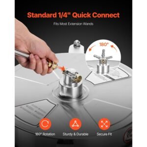 165 pressure washer surface cleaner stainless steel pressure washer attachments with 4 wheels 4000 max psi 14 quick connector 2 spray nozzles 2 extended wands for concrete patio deck 3.jpg