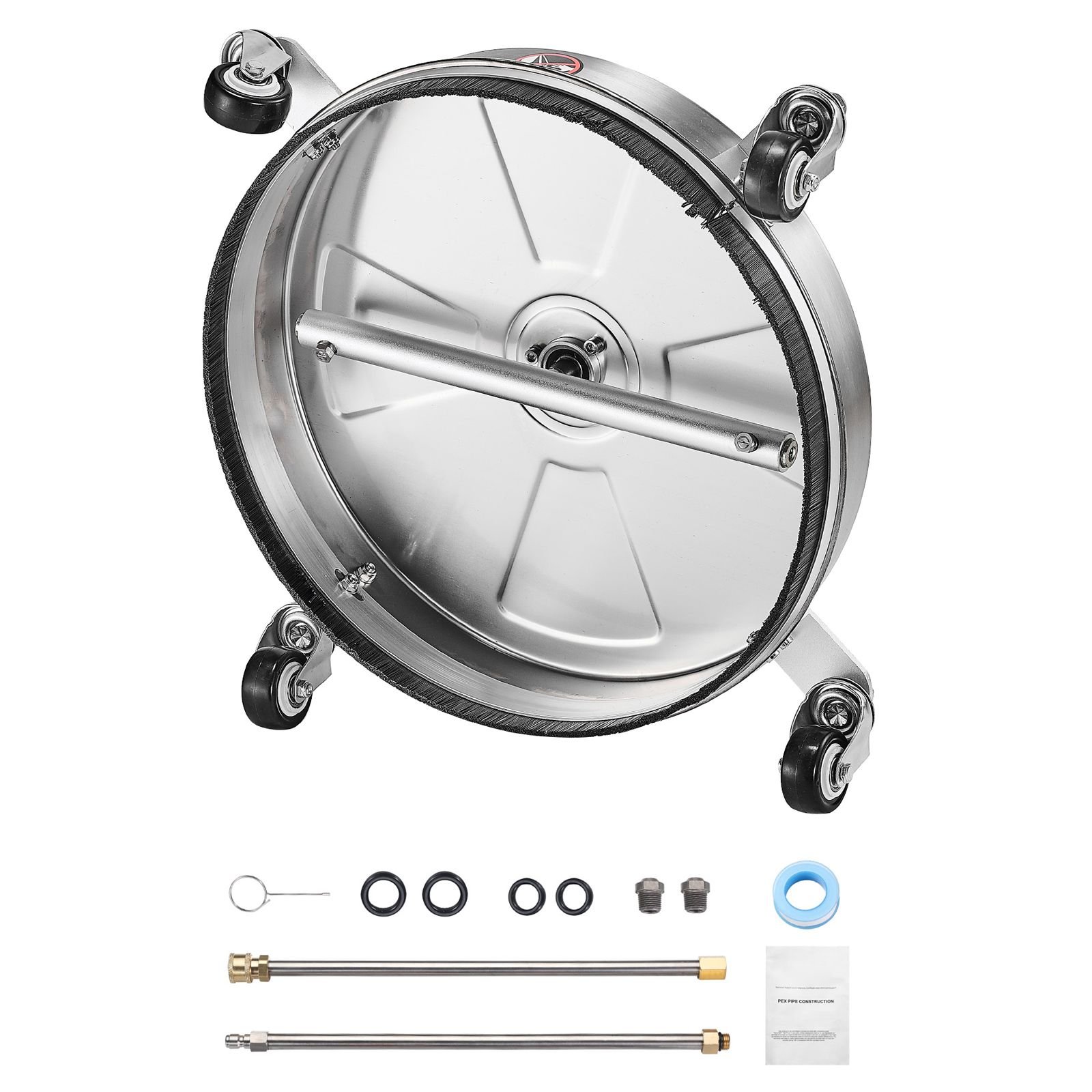 165 pressure washer surface cleaner stainless steel pressure washer attachments with 4 wheels 4000 max psi 14 quick connector 2 spray nozzles 2 extended wands for concrete patio deck.jpg