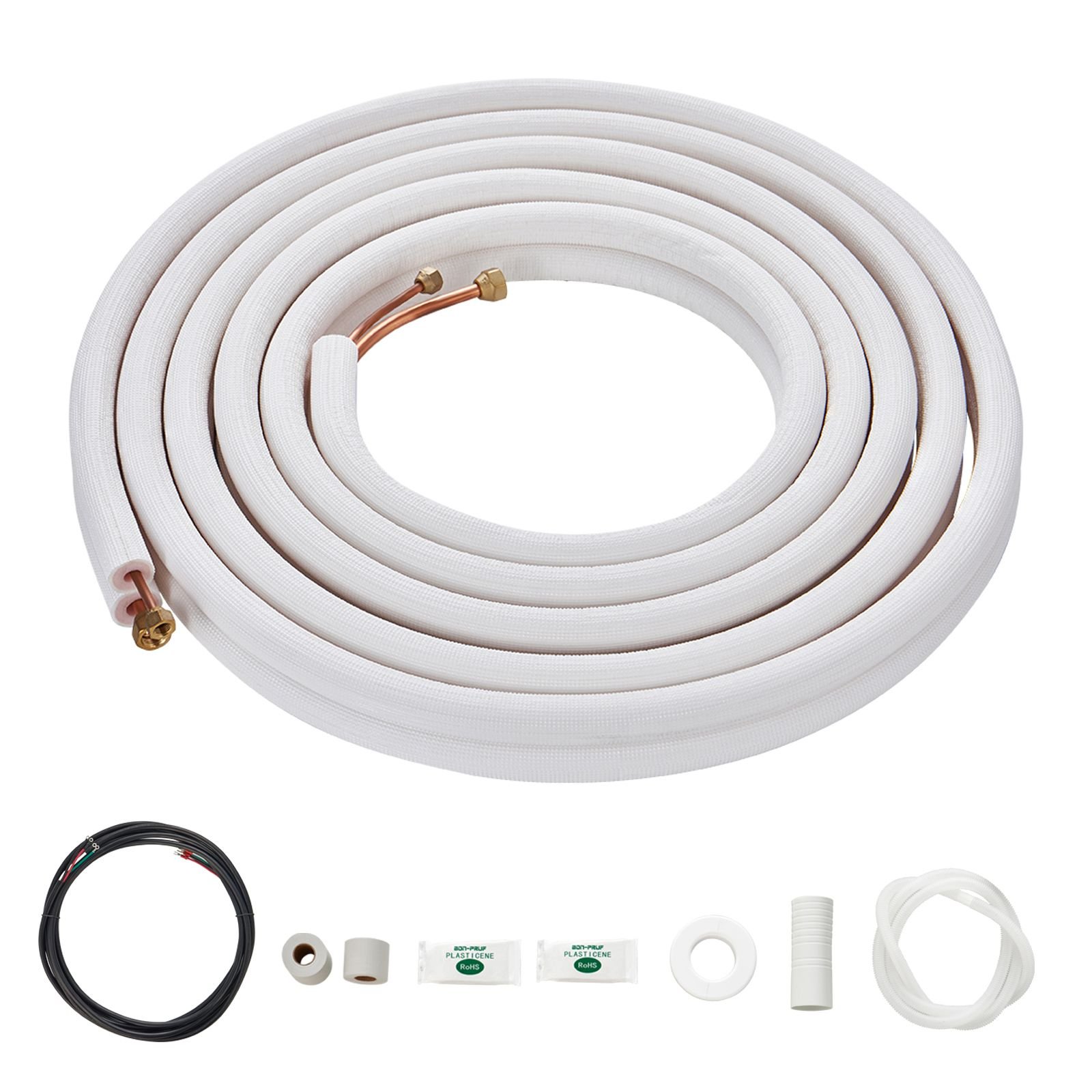 16ft mini split line set 14 12 od copper pipes tubing and triple layer insulation for air conditioning or heating pump equipment hvac with rich accessories 18ft connection cable.jpg