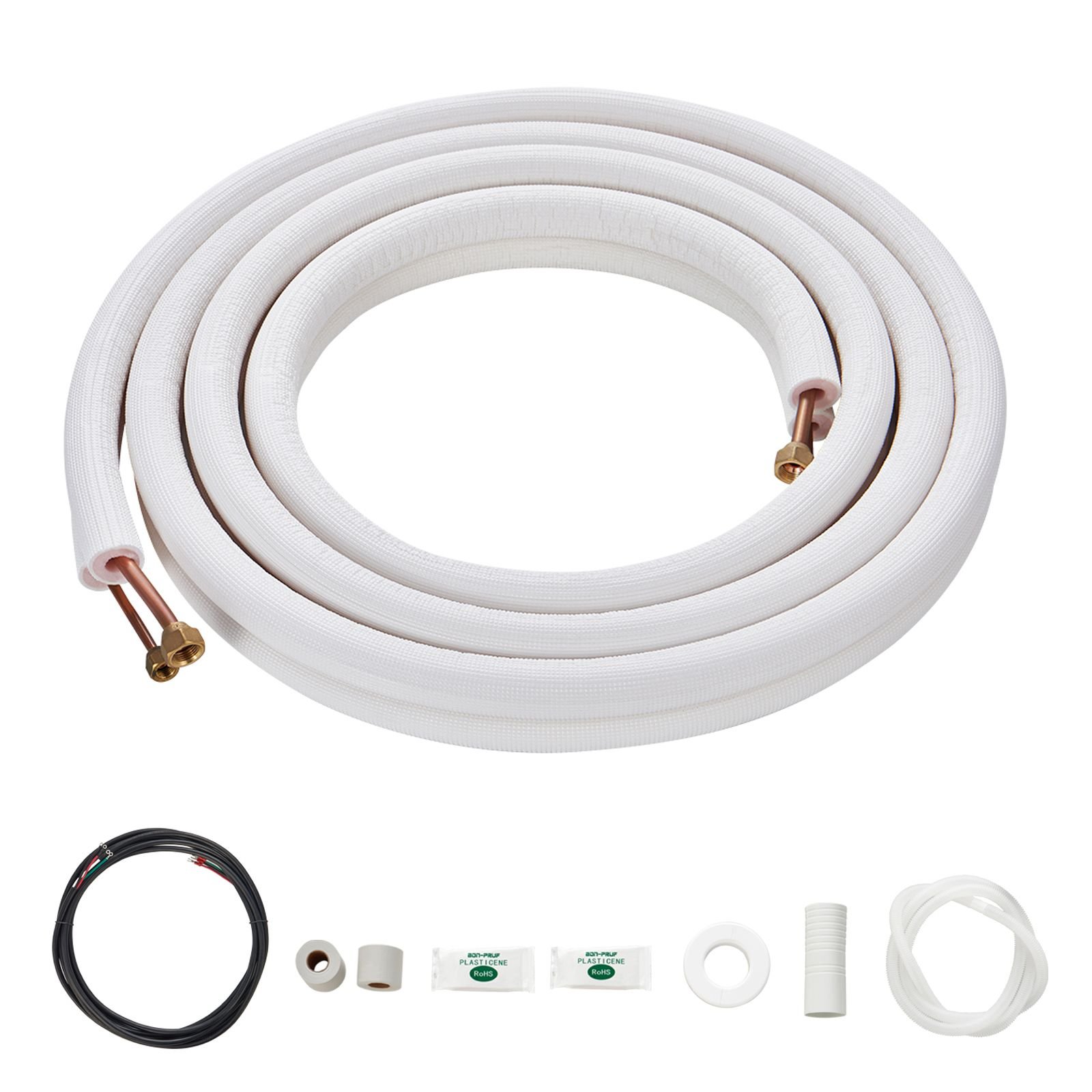 16ft mini split line set 14 38 od copper pipes tubing and triple layer insulation for air conditioning or heating pump equipment hvac with rich accessories 18ft connection cable.jpg
