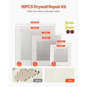 16pcs drywall repair kit 468 inch aluminum dry wall repair patch kit with 2 scrapers 2 sandpapers self adhesive drywall patches for nail holes wall cracks peeling scraping 2.jpg