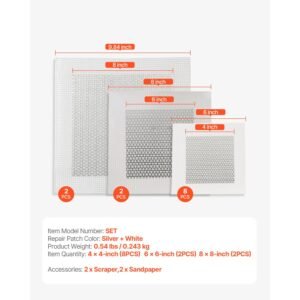 16pcs drywall repair kit 468 inch aluminum dry wall repair patch kit with 2 scrapers 2 sandpapers self adhesive drywall patches for nail holes wall cracks peeling scraping 4.jpg
