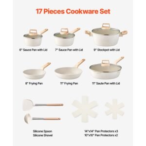 17 piece pots and pans set granite nonstick cookware set induction cookwares kitchen rv cooking sets with frying sauce saute tempered glass lids and pan protectors white 1.jpg