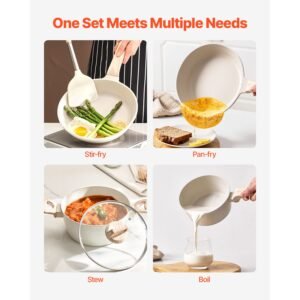 17 piece pots and pans set granite nonstick cookware set induction cookwares kitchen rv cooking sets with frying sauce saute tempered glass lids and pan protectors white 3.jpg