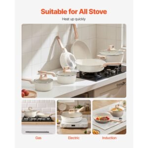 17 piece pots and pans set granite nonstick cookware set induction cookwares kitchen rv cooking sets with frying sauce saute tempered glass lids and pan protectors white 5.jpg