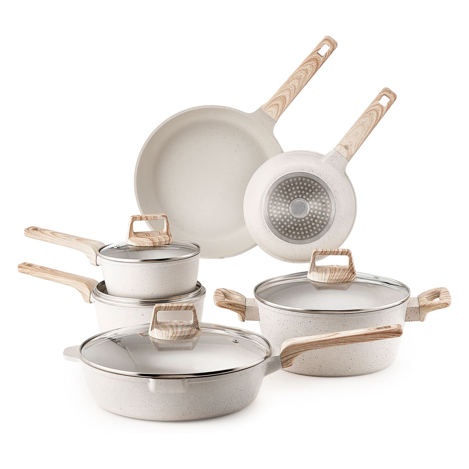 17 piece pots and pans set granite nonstick cookware set induction cookwares kitchen rv cooking sets with frying sauce saute tempered glass lids and pan protectors white.jpg