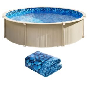 18-ft Round Above Ground Pool Liner, Overlap Pool Liners, Standard Gauge Vinyl, 48-to-54inch Wall Height, Designed for Steel Sided Above-Ground Swimming Pools