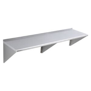 18" x 72" Stainless Steel Shelf, Wall Mounted Floating Shelving with Brackets, 500 lbs Load Capacity Commercial Shelves, Heavy Duty Storage Rack for Restaurant, Kitchen, Bar, Home, and Hotel