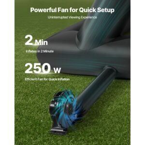 18ft inflatable movie screen, inflatable projector screen with portable storage bag, 16:9 easy set up movie projection for outdoor backyard, home theater, theme party