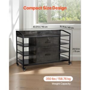 2 drawers metal file cabinet lateral filing cabinet with lock and 6 open shelves wooden wide filing storage cabinets with power strip for letter a4 legal size file easy assembly gray 2.jpg
