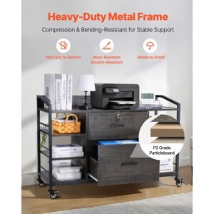 2 drawers metal file cabinet lateral filing cabinet with lock and 6 open shelves wooden wide filing storage cabinets with power strip for letter a4 legal size file easy assembly gray 4.jpg