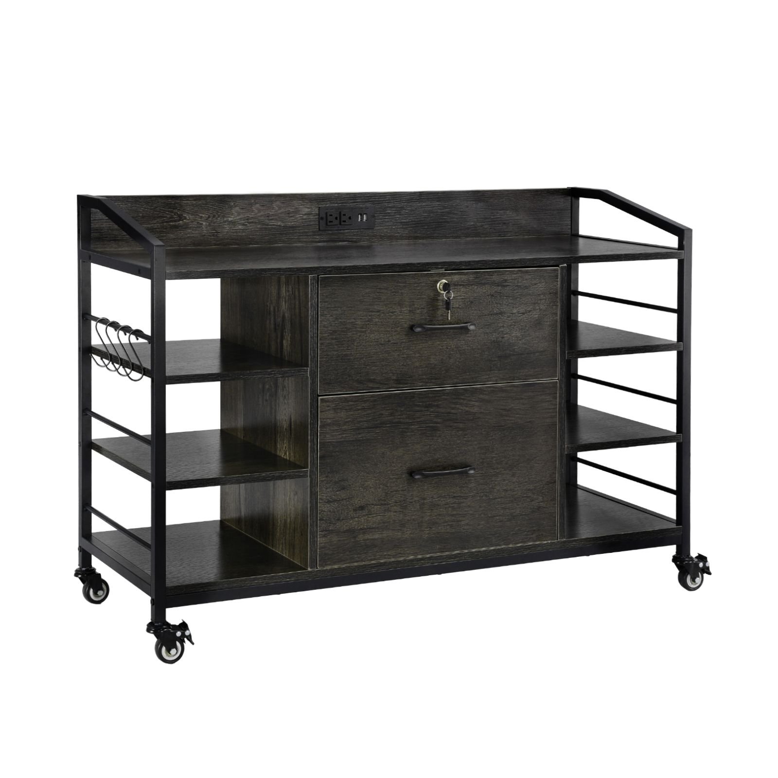2 drawers metal file cabinet lateral filing cabinet with lock and 6 open shelves wooden wide filing storage cabinets with power strip for letter a4 legal size file easy assembly gray.jpg