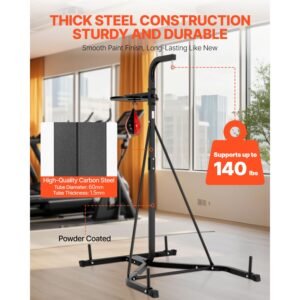 2 in 1 punching bag stand steel heavy duty workout equipment adjustable height boxing punching bag and speed bag stand freestanding sandbag rack holds up to 140 lbs for home gym fitness 3.jpg