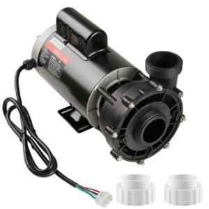 2 Speed SPA Pump, 56-Frame, AC 220-240V Hot Tub SPA Pump, 4HP/210GPM/65.61ft High Speed or 0.7HP/103GPM/16.07ft Low Speed, 2" Port 90° Rotational Interface for Hot Tub, Tested to UL Standards